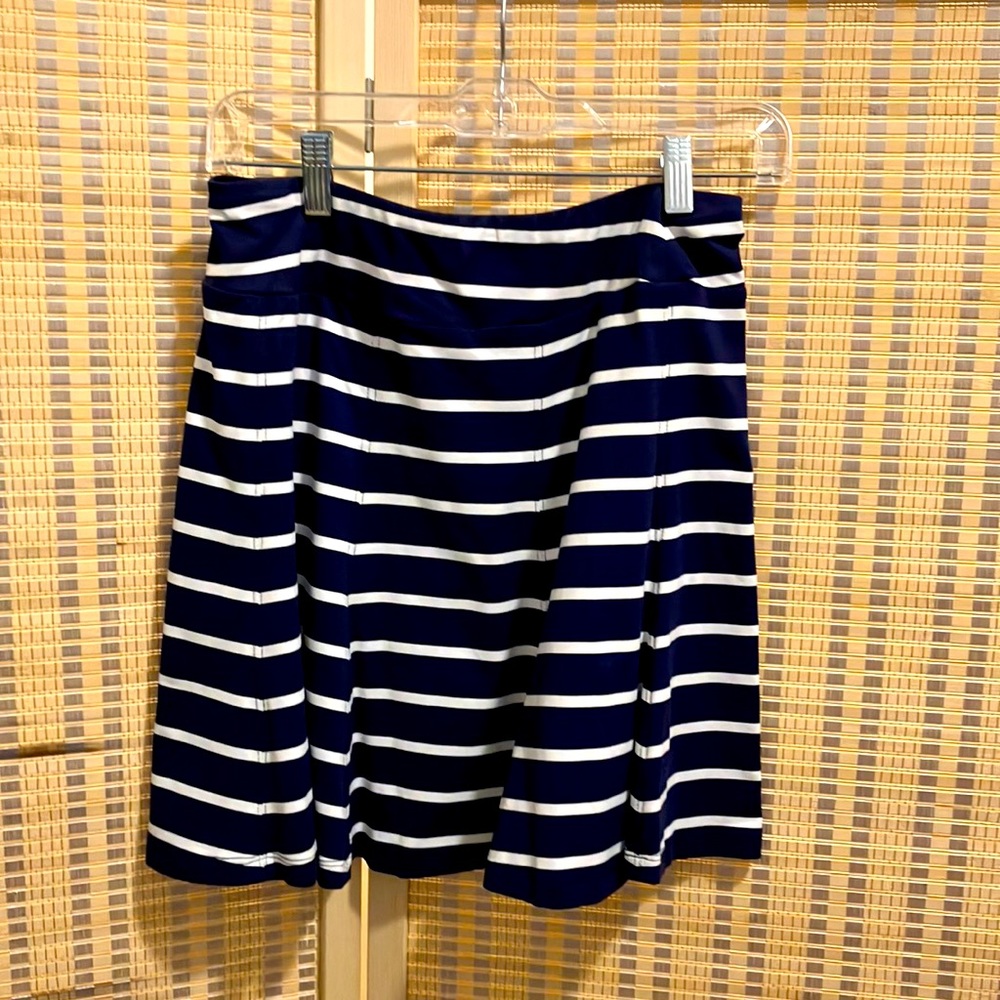 J McLaughlin blue and white striped skirt XS